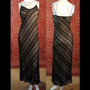 Laundry By Shelli Segal Black Lace Overlay Maxi Dress